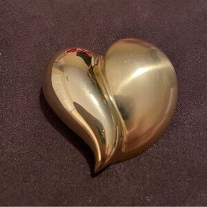 Givenchy stamped gold plated heart brooch